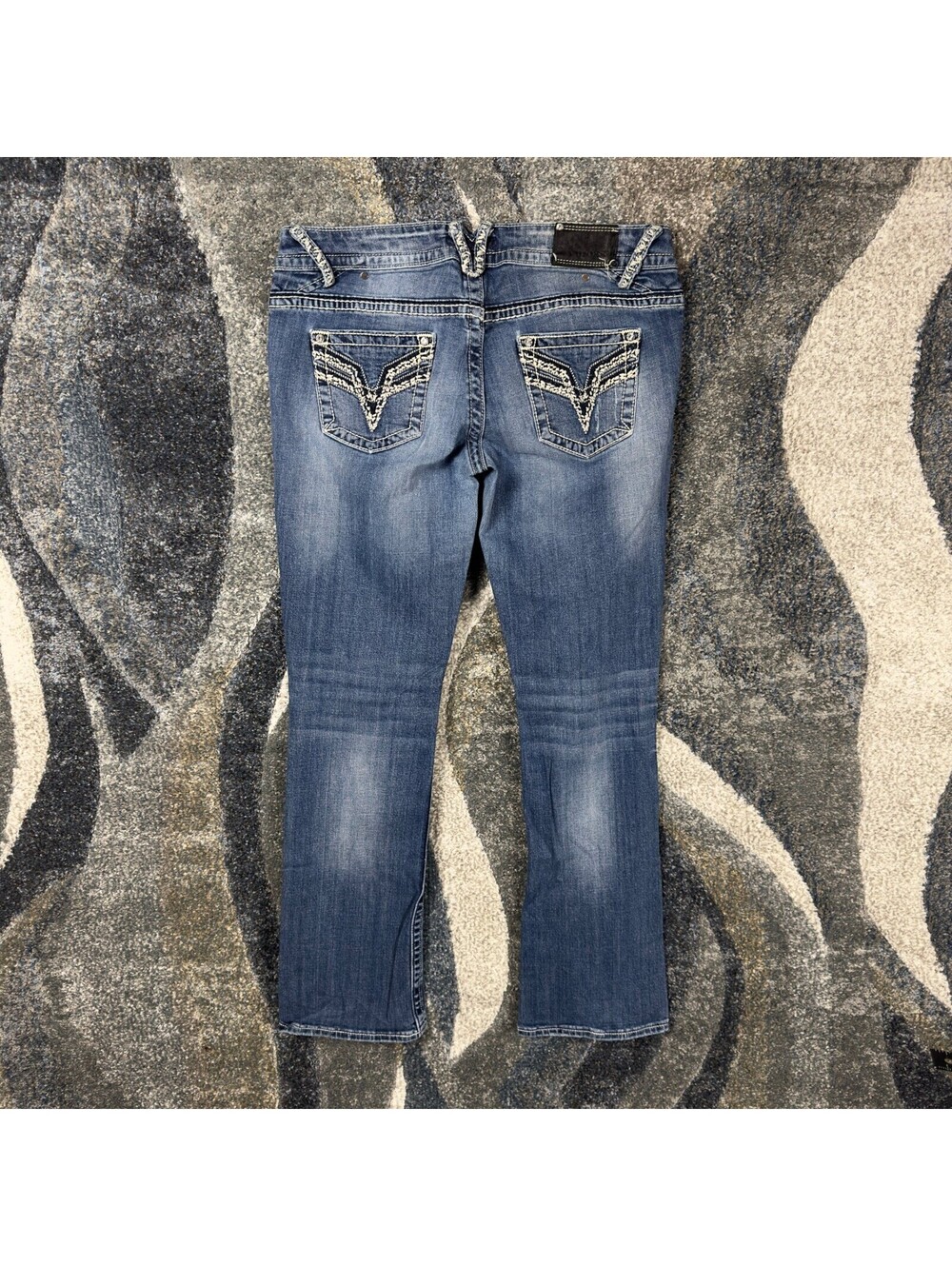 Y2K Vigoss Chelsea Slim Boot Jeans Womens 11/12 Rhinestone